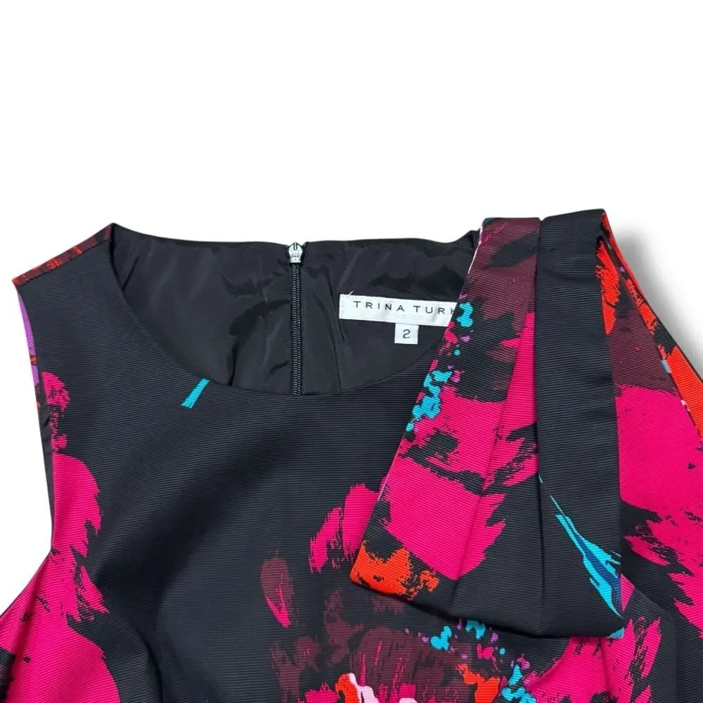 Trina Turk Hanai Sleeveless Floral Tailored Dress Size 2 Bright Chic - Picture 6 of 9